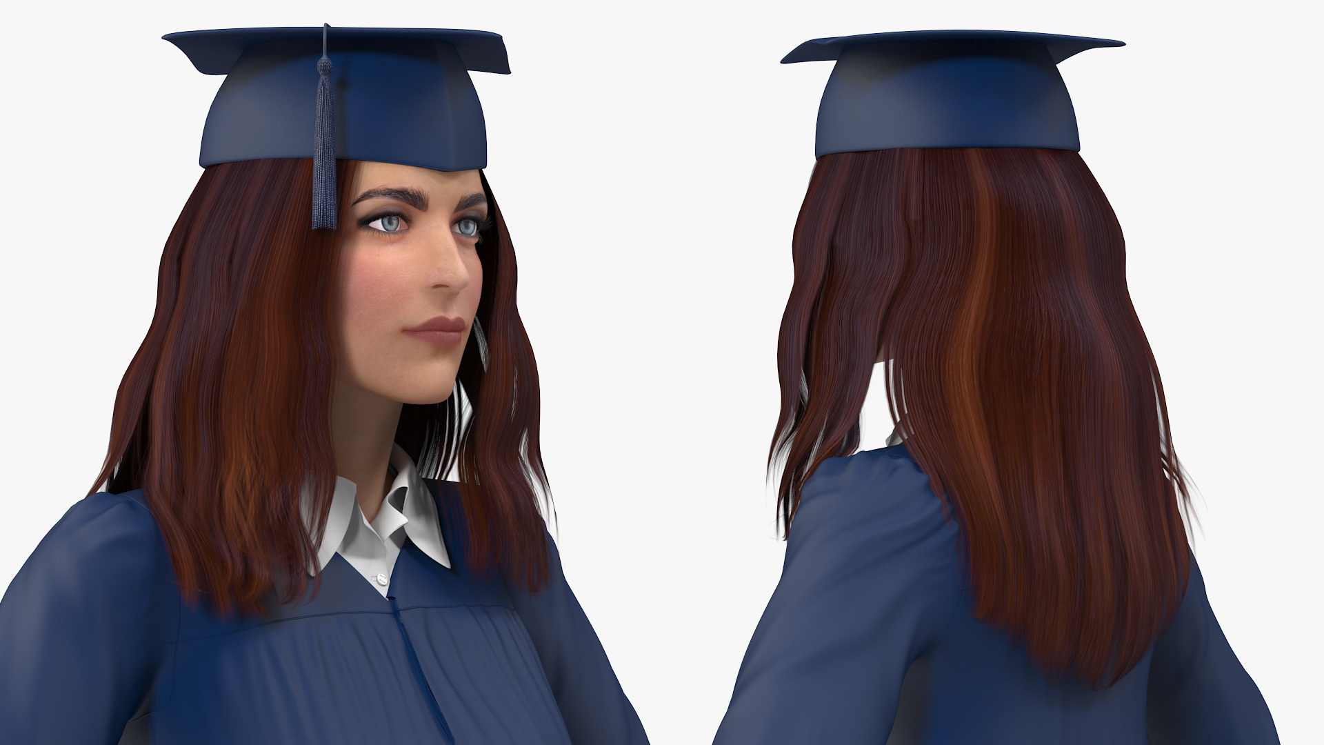 3D model Female Graduate Student T Pose