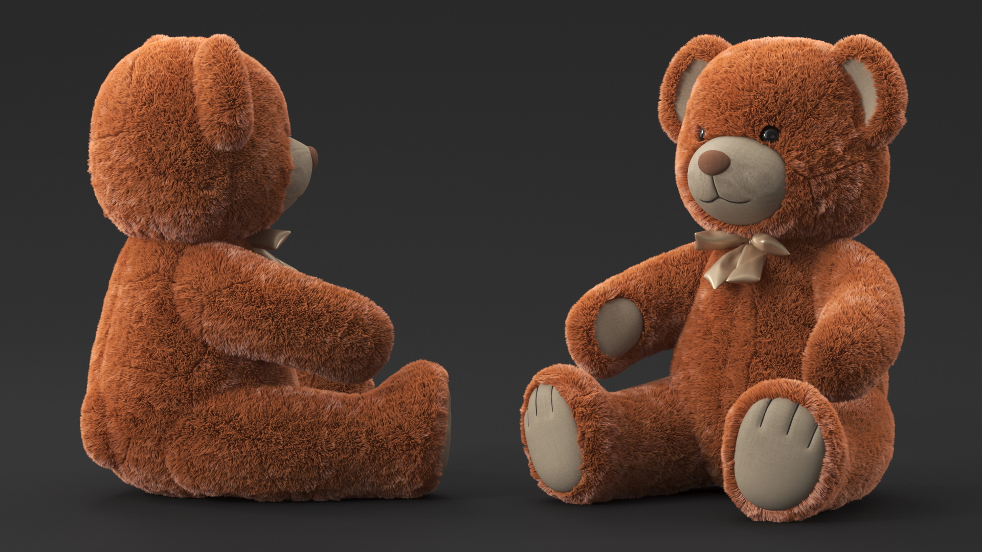 3D model Teddy Bear Brown Fur