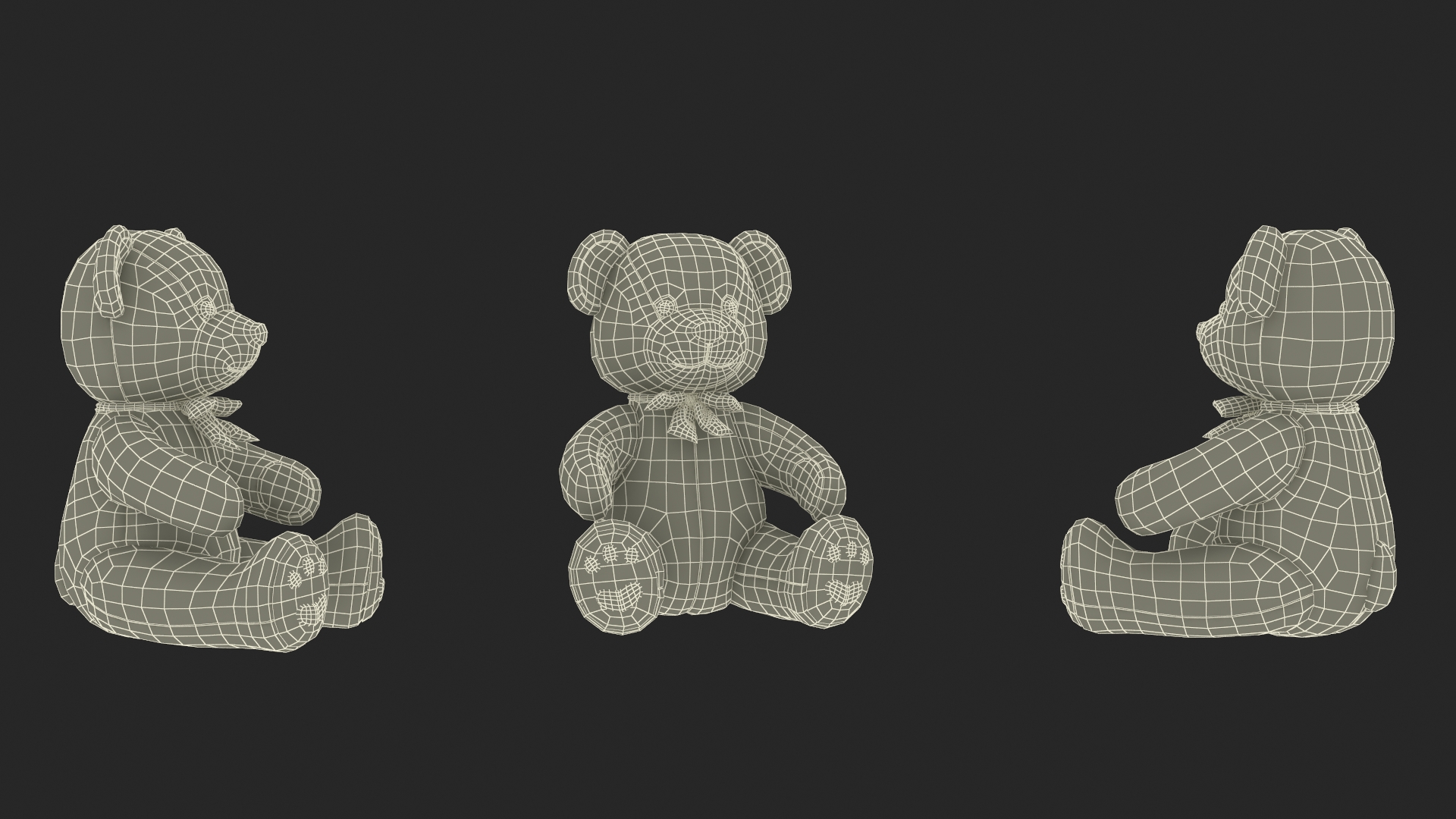 3D model Teddy Bear Brown Fur