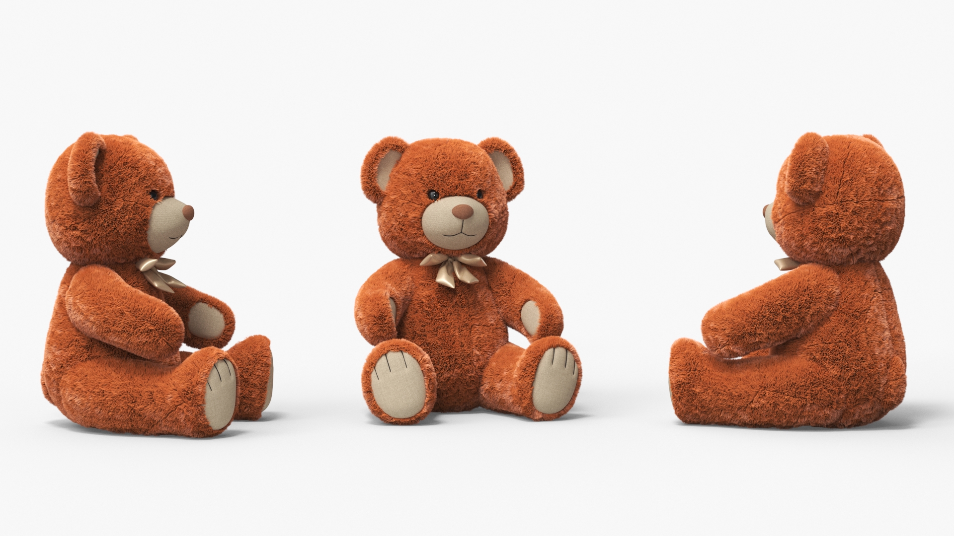 3D model Teddy Bear Brown Fur