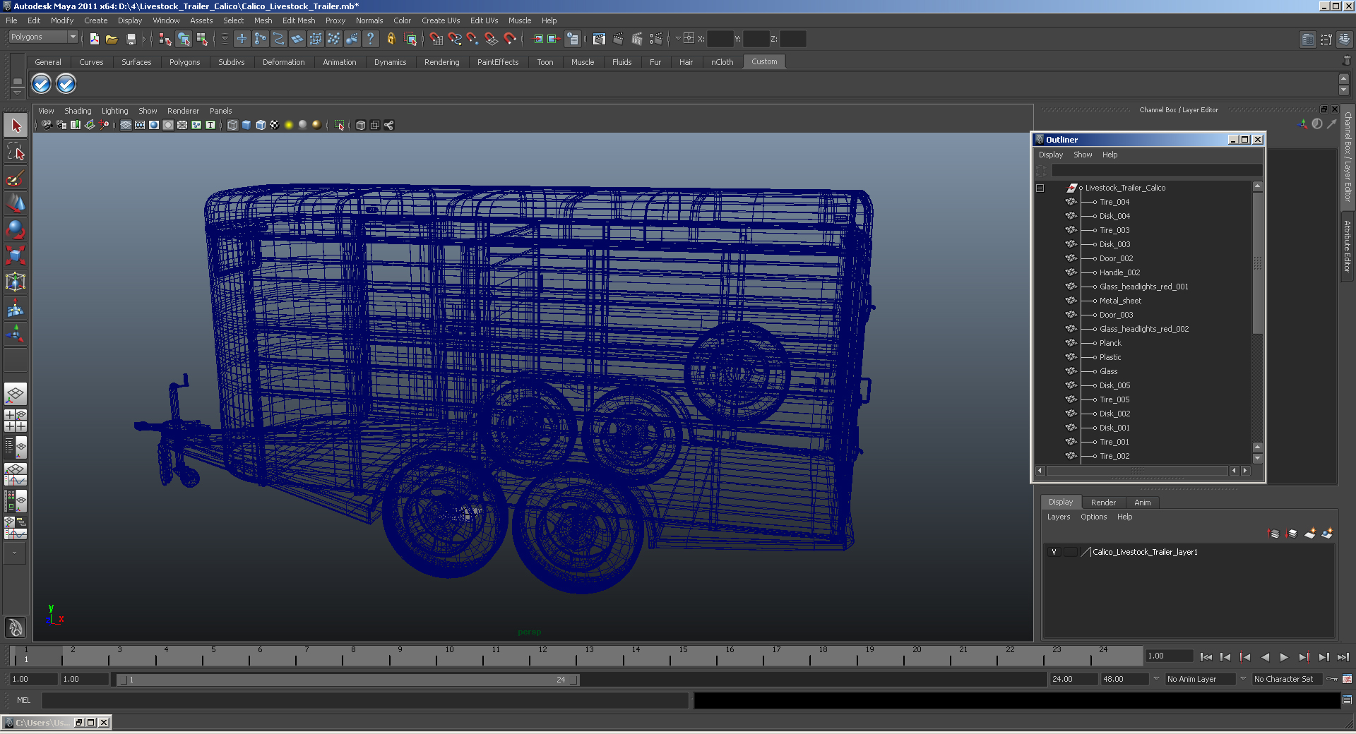 Livestock Trailer Calico 3D model