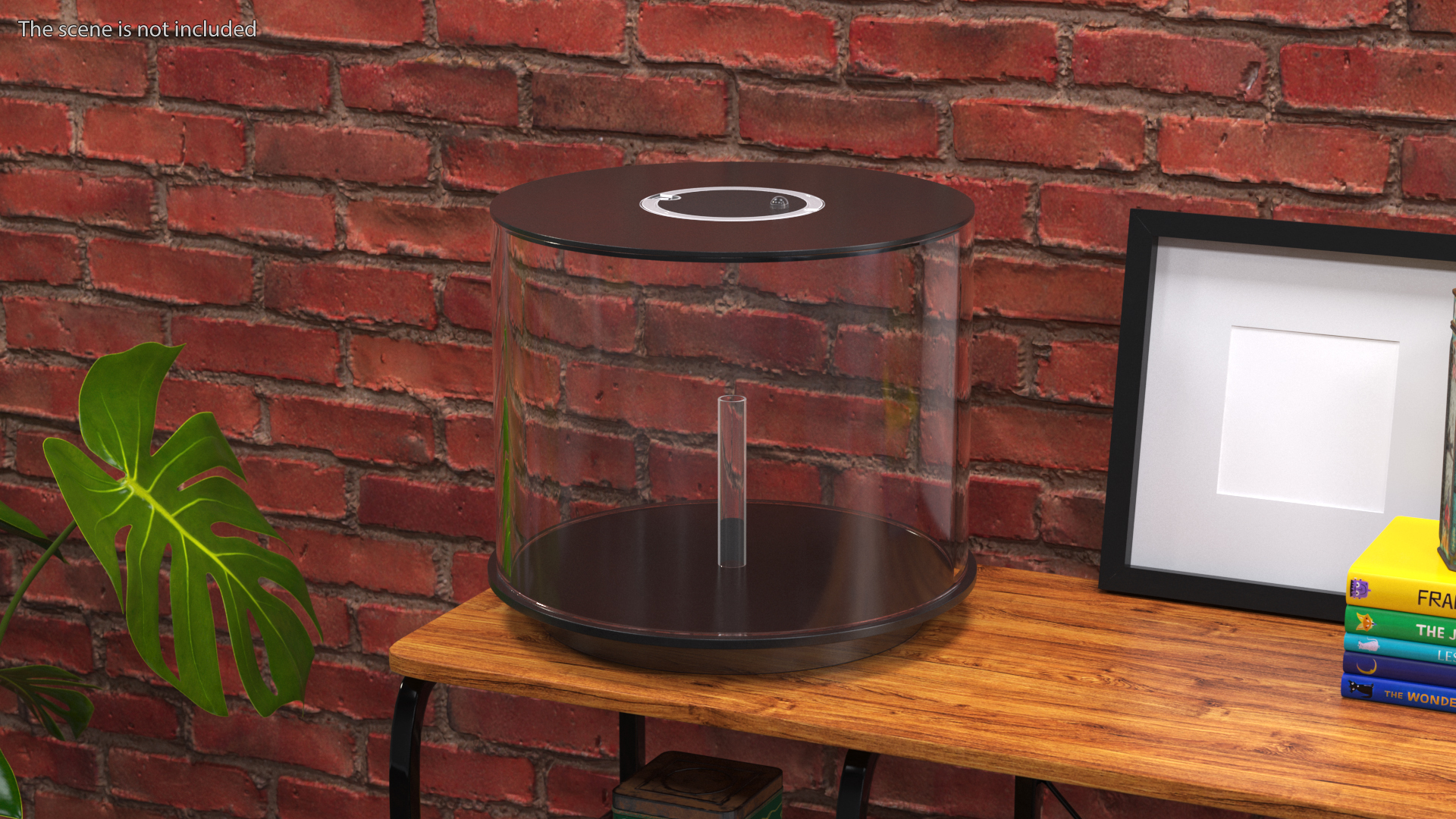 3D model Cylinder Fish Tank Black Empty