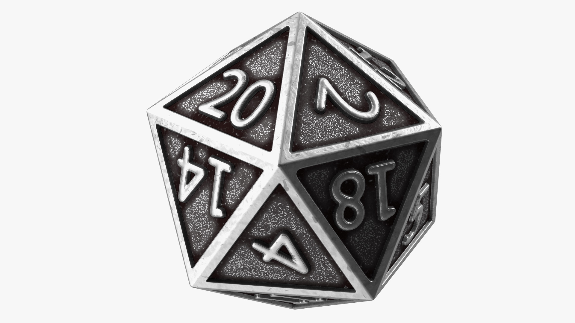 Silver DND Dice Set 3D model