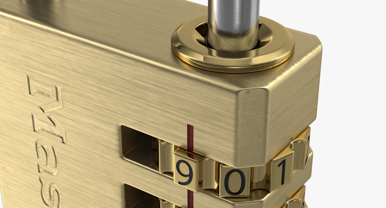 3D model Brass Combination Padlock