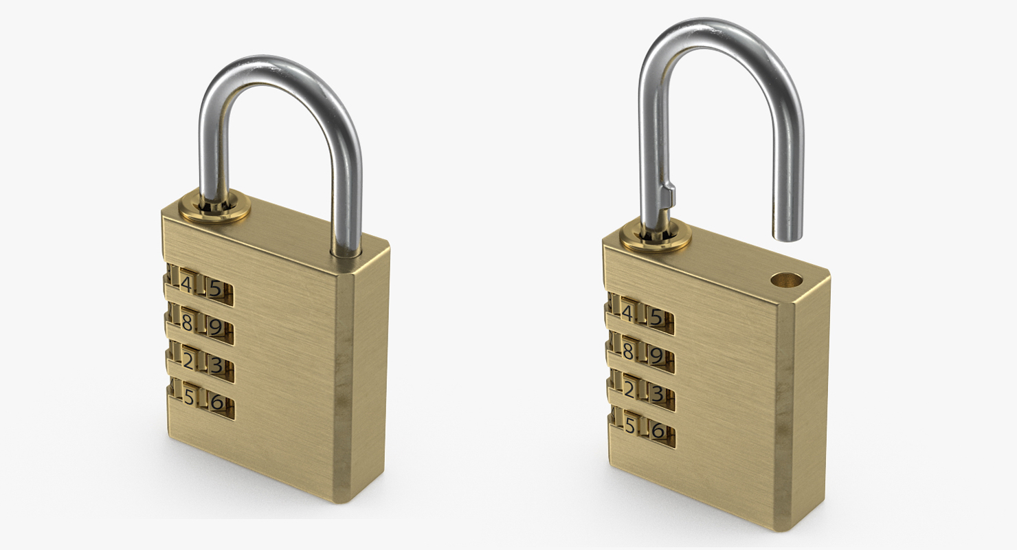 3D model Brass Combination Padlock