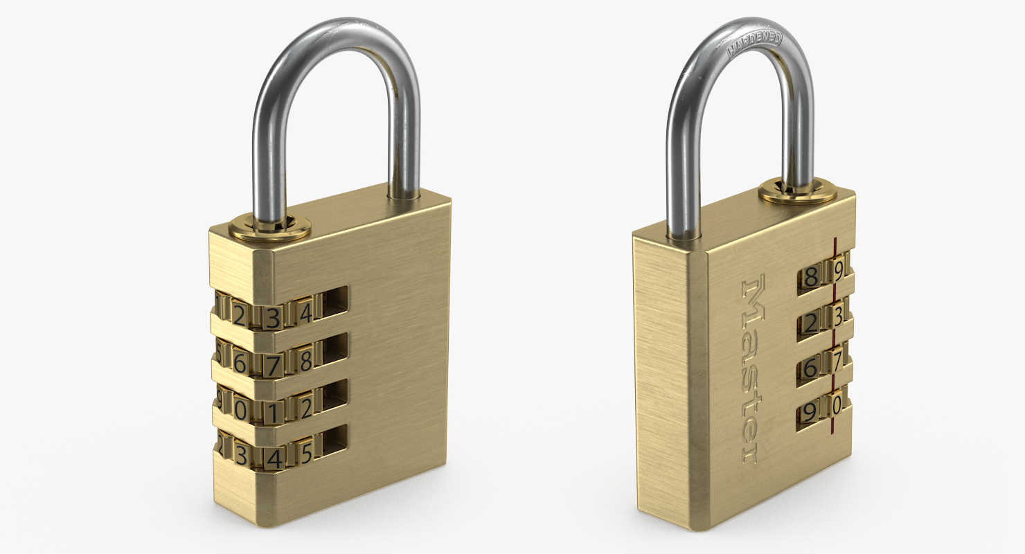 3D model Brass Combination Padlock