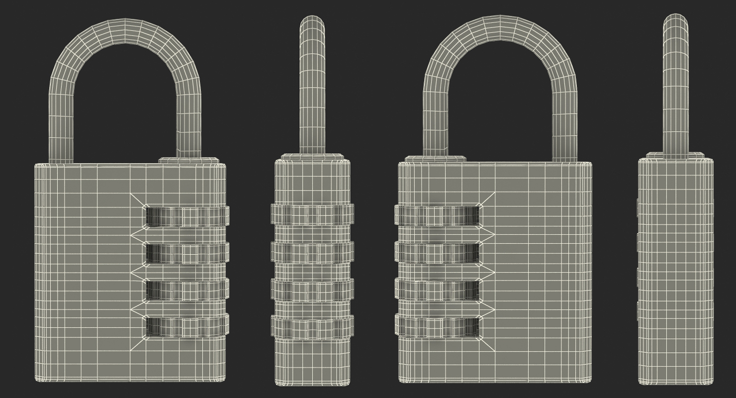 3D model Brass Combination Padlock