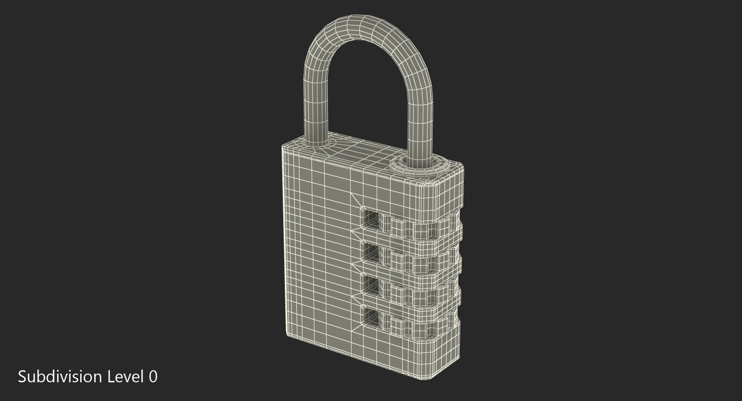 3D model Brass Combination Padlock