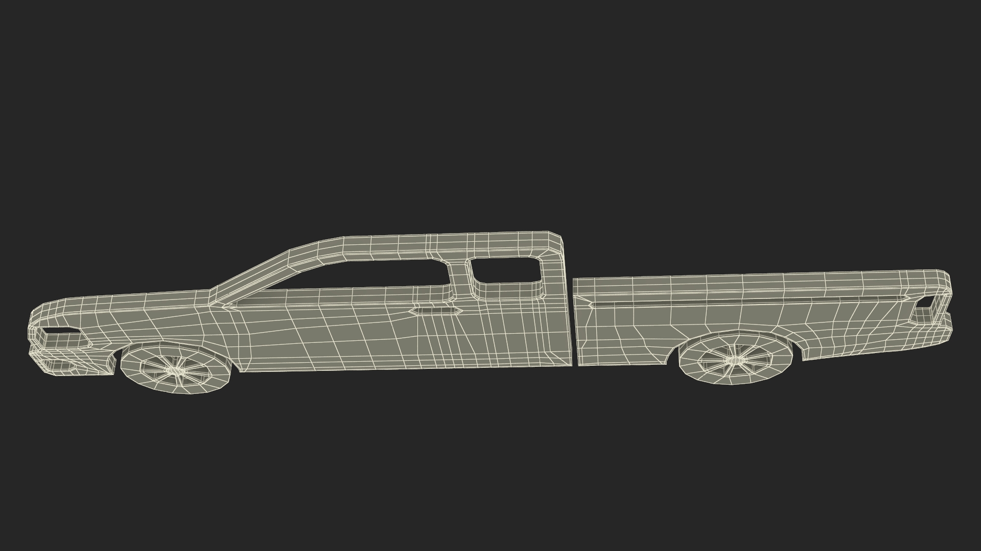 3D Car Pickup Silhouette