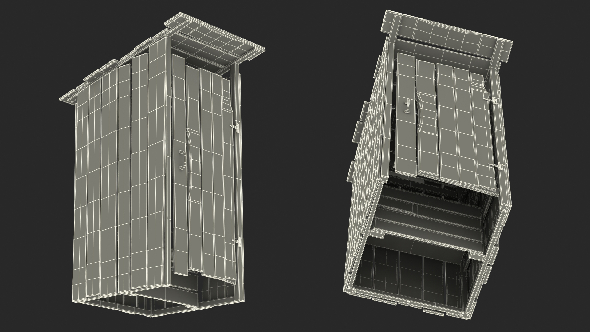 Old Wooden Outhouse 3D model