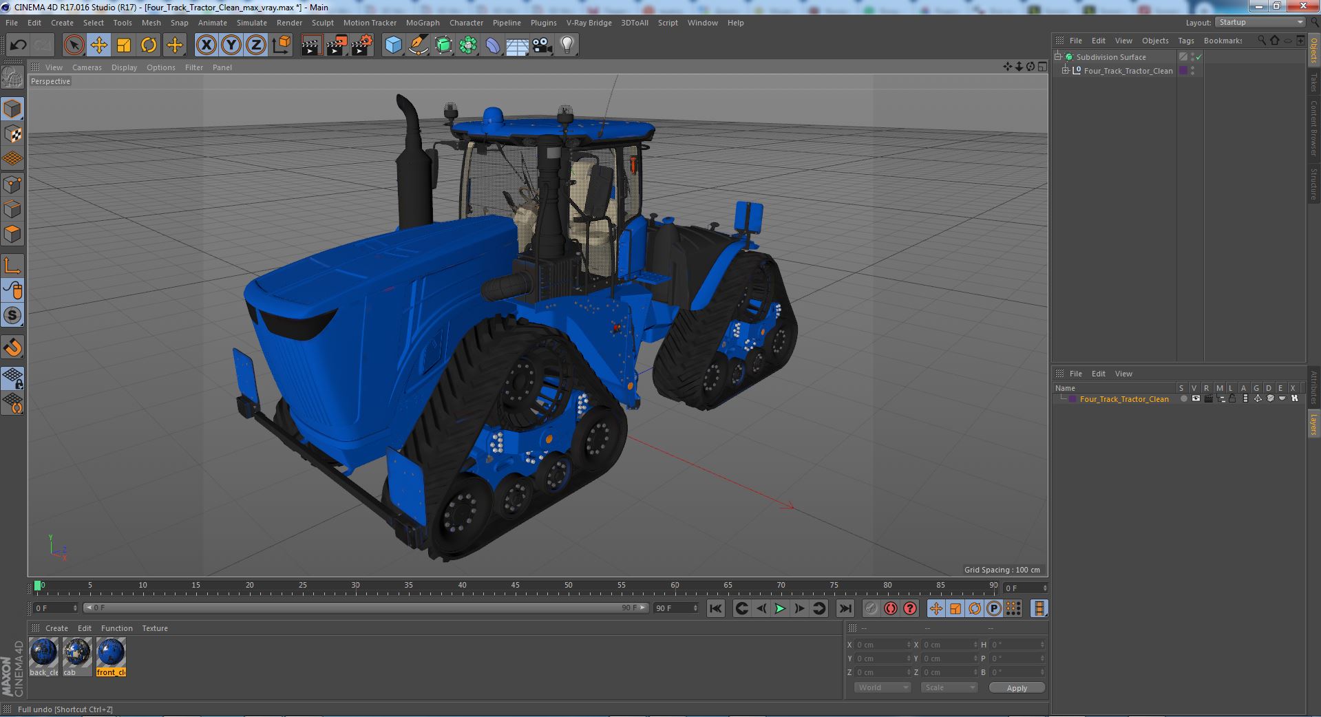 Four Track Tractor Clean 3D model