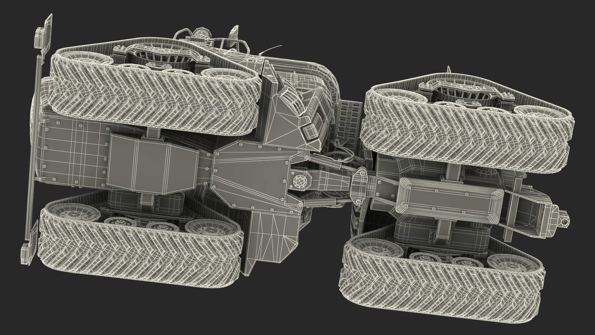 Four Track Tractor Clean 3D model