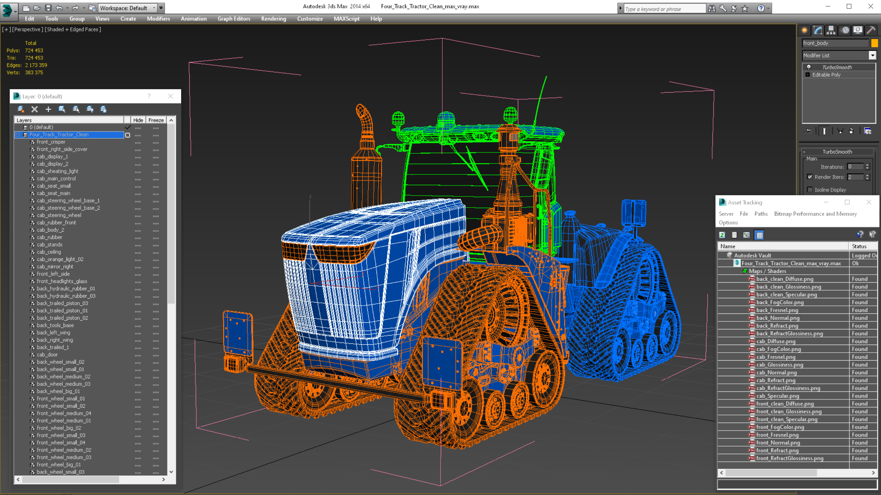 Four Track Tractor Clean 3D model