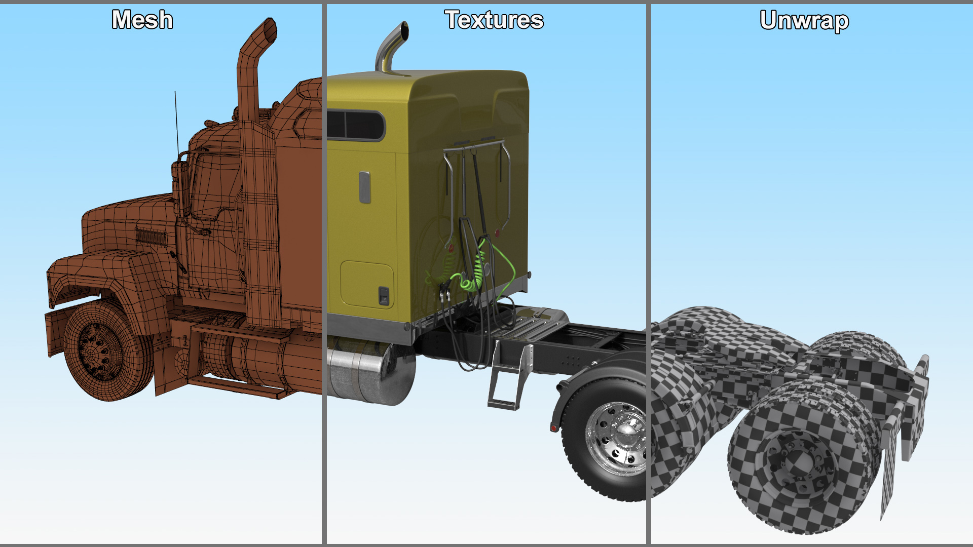 3D model Freight Truck Rigged