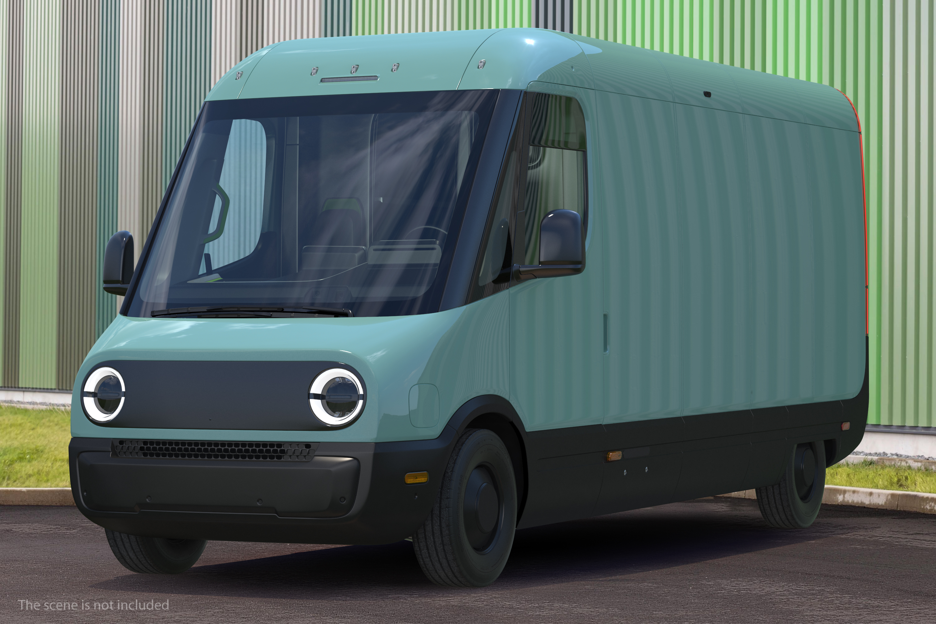 3D Electric Delivery Van Rigged model