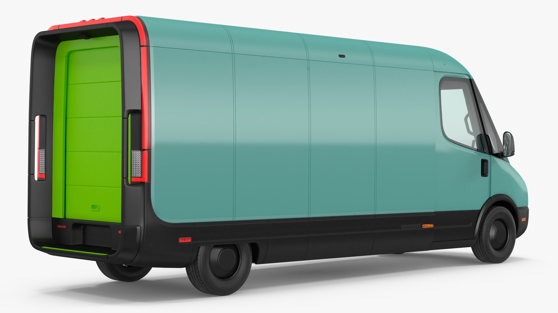 3D Electric Delivery Van Rigged model