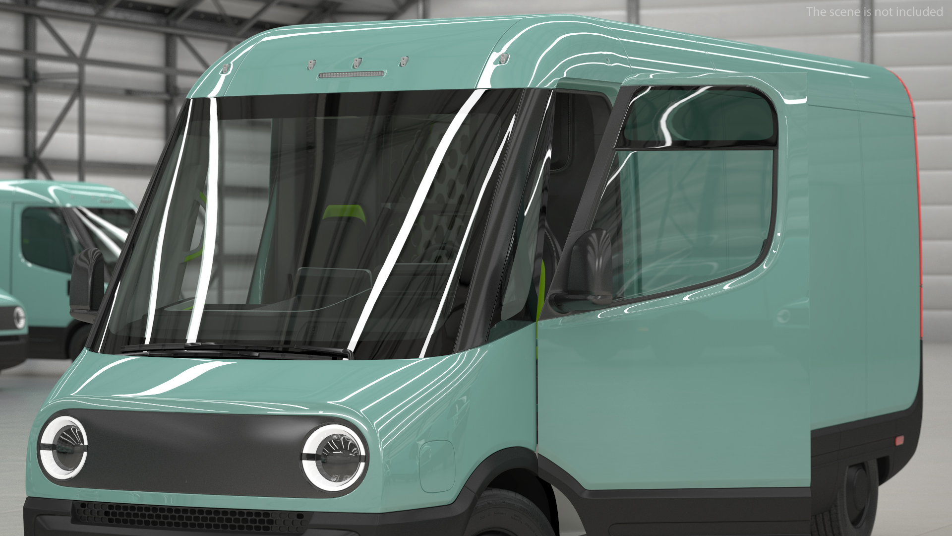 3D Electric Delivery Van Rigged model