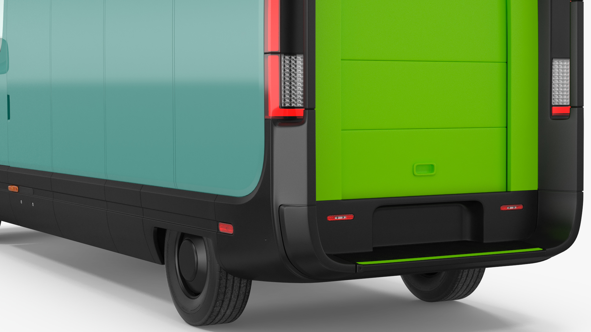 3D Electric Delivery Van Rigged model