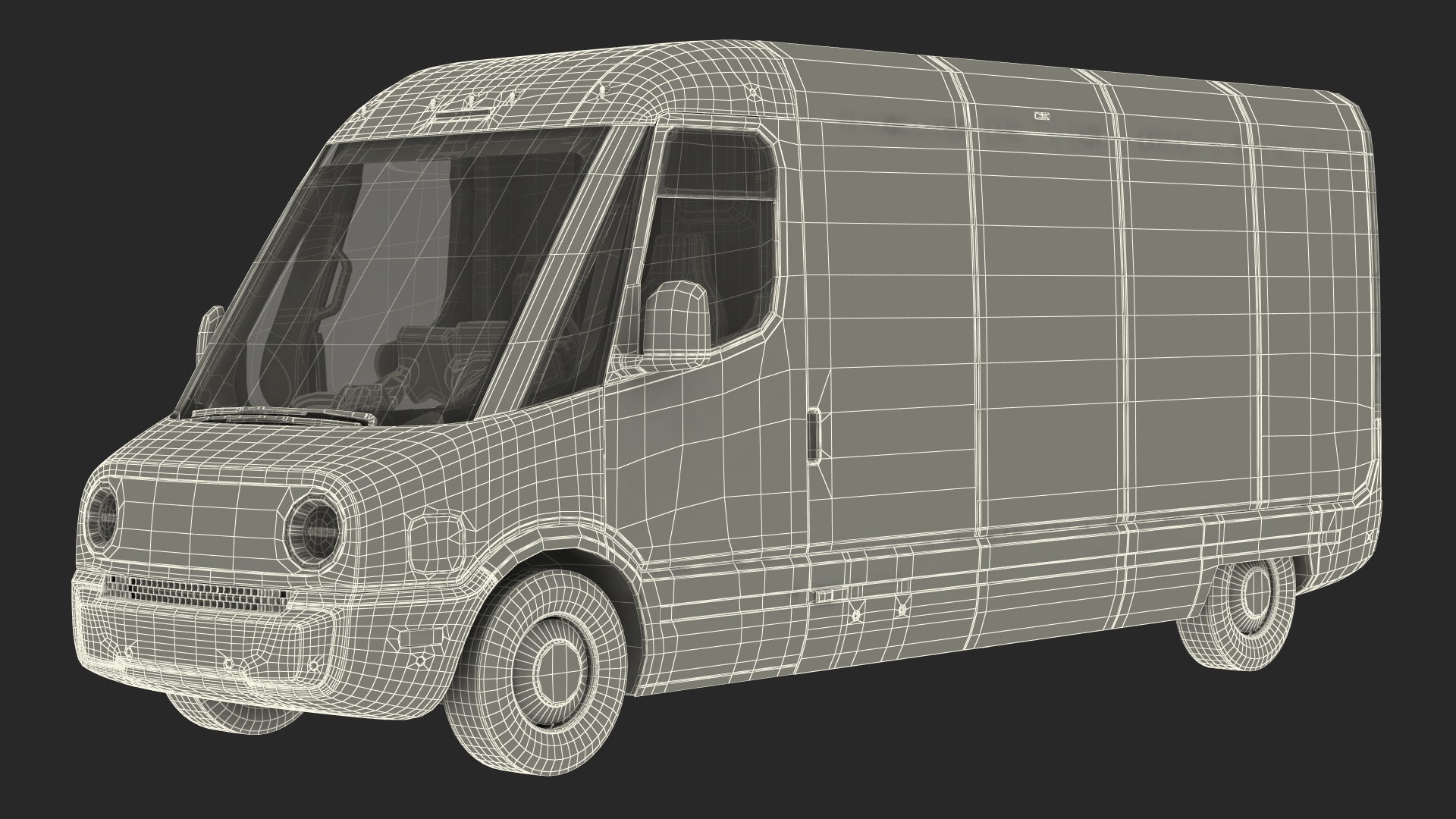 3D Electric Delivery Van Rigged model