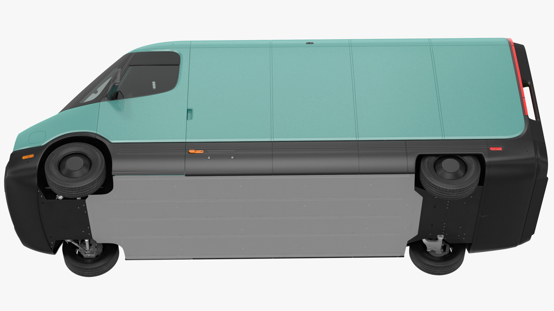 3D Electric Delivery Van Rigged model