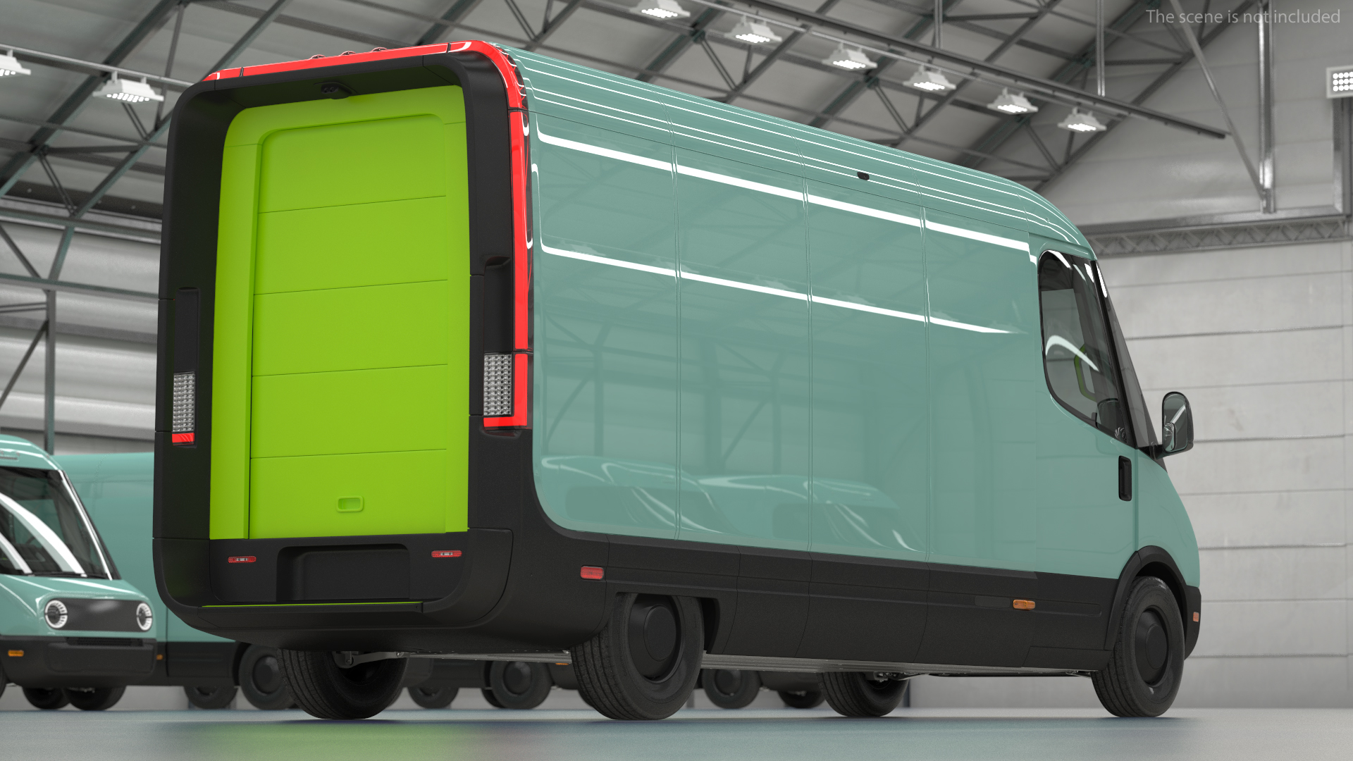 3D Electric Delivery Van Rigged model