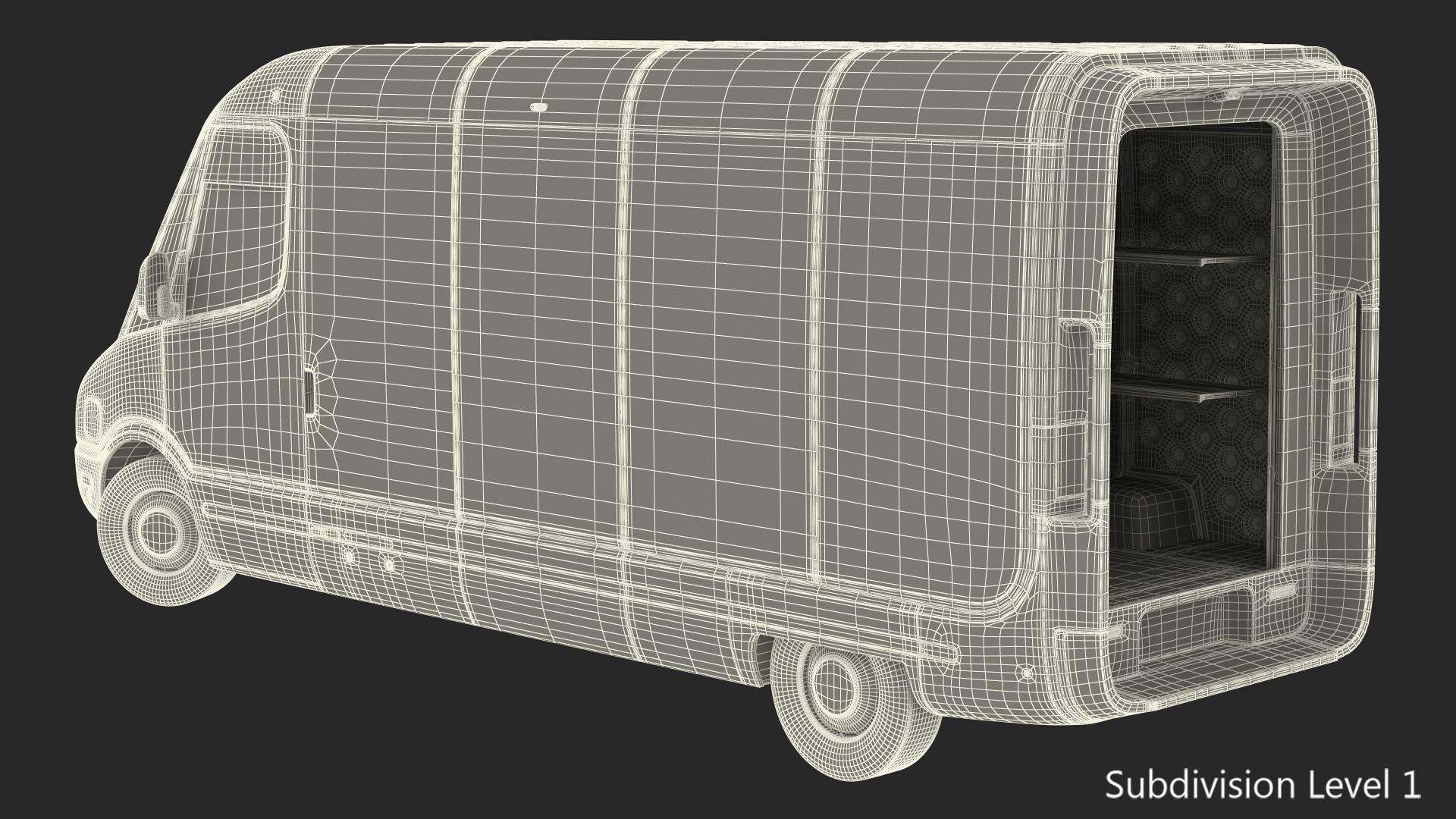 3D Electric Delivery Van Rigged model