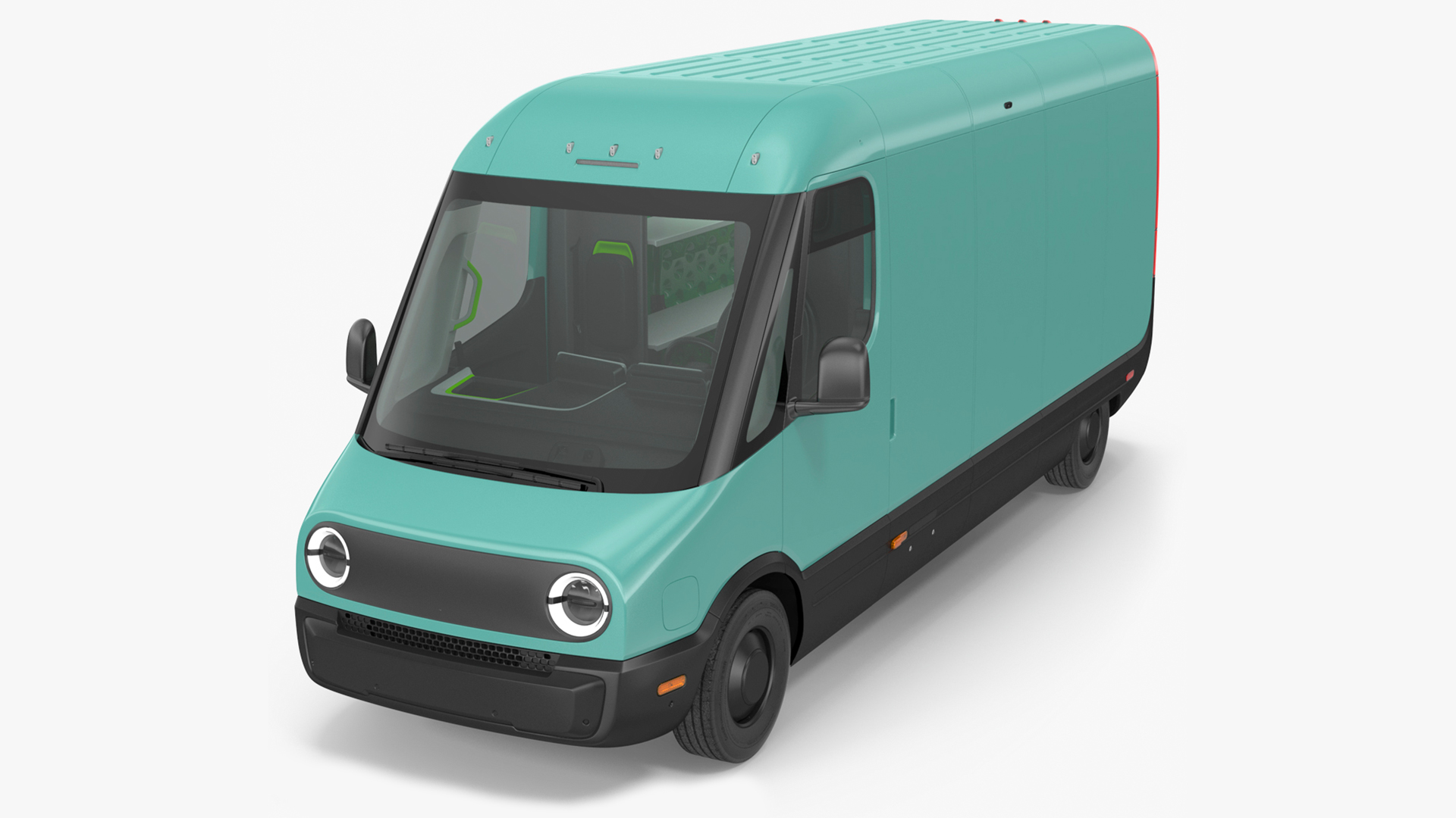 3D Electric Delivery Van Rigged model