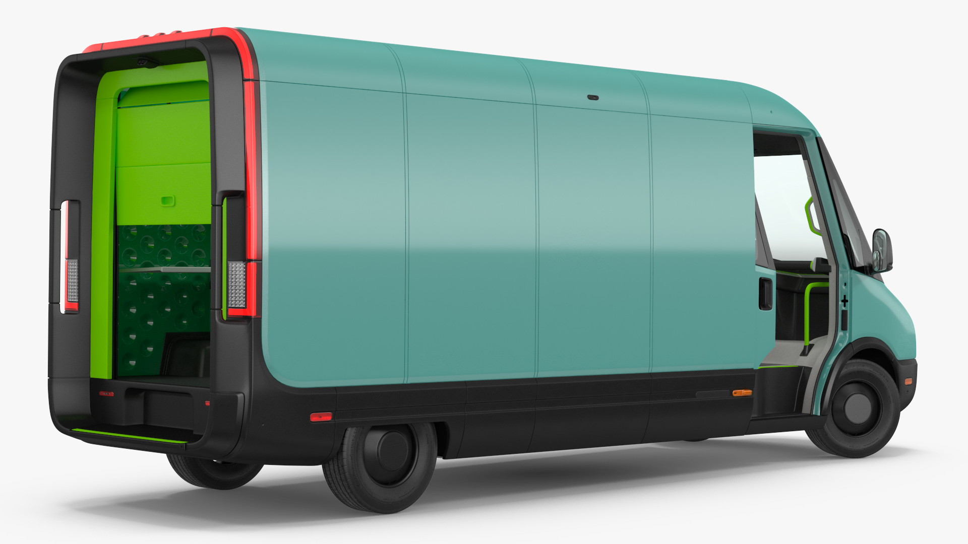 3D Electric Delivery Van Rigged model