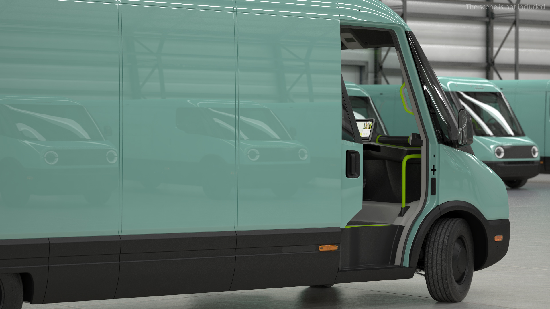 3D Electric Delivery Van Rigged model