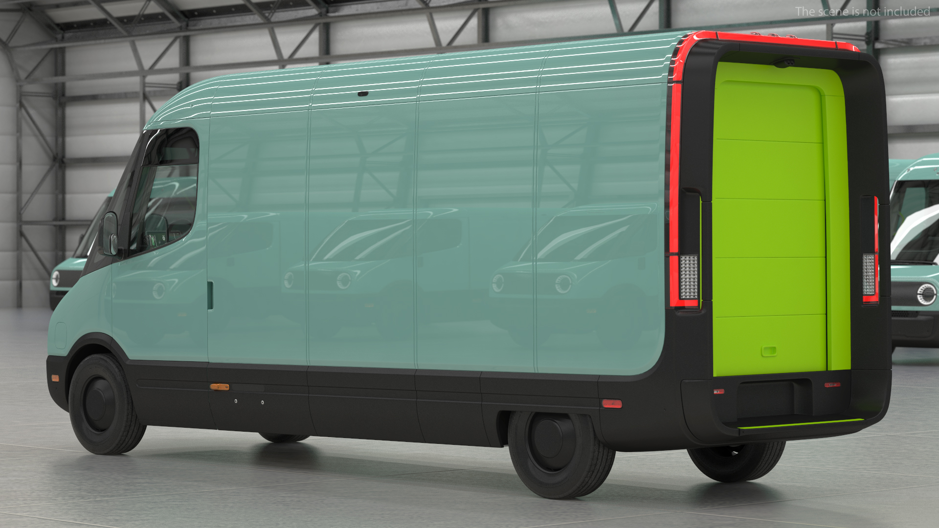 3D Electric Delivery Van Rigged model