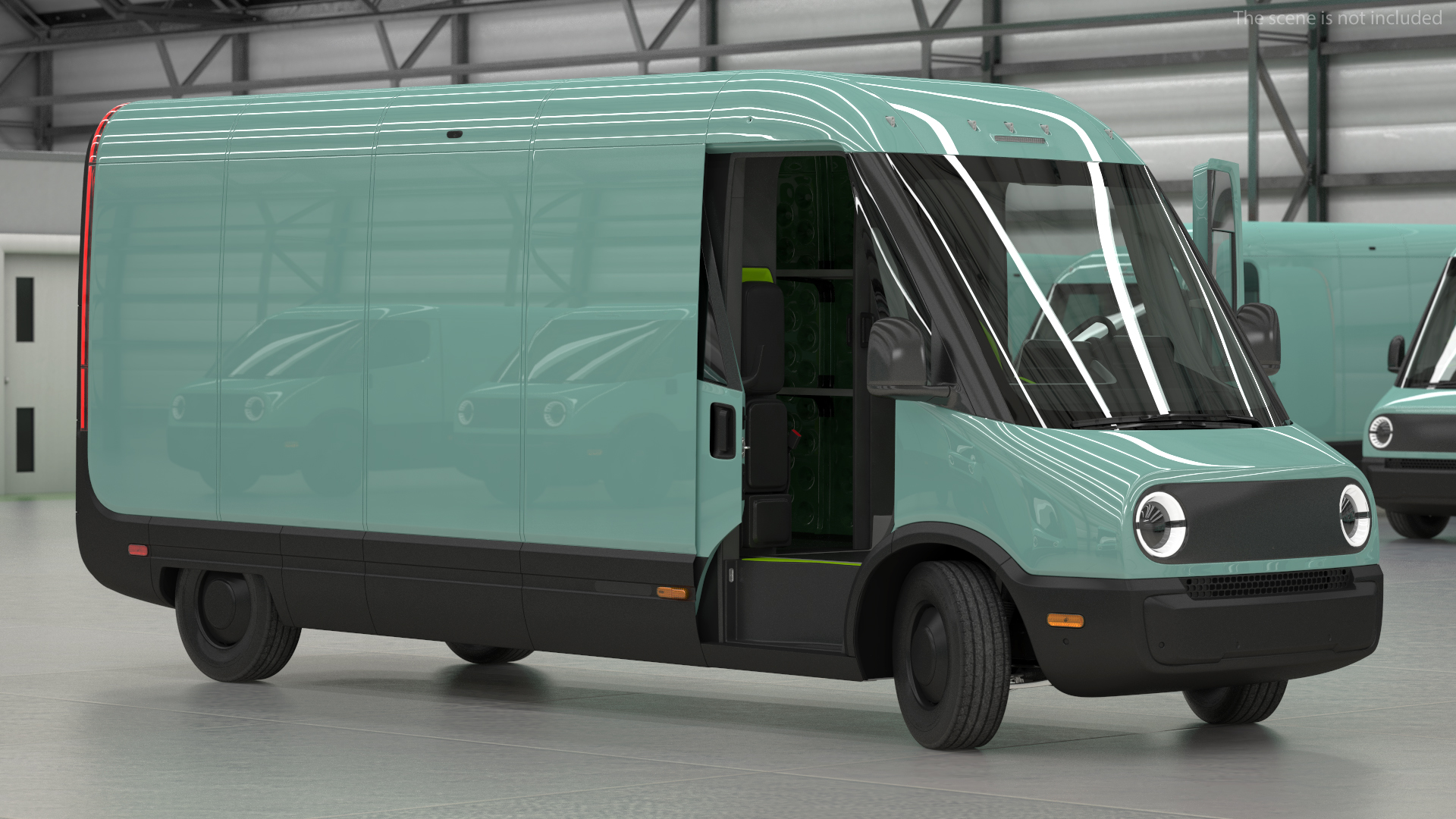 3D Electric Delivery Van Rigged model