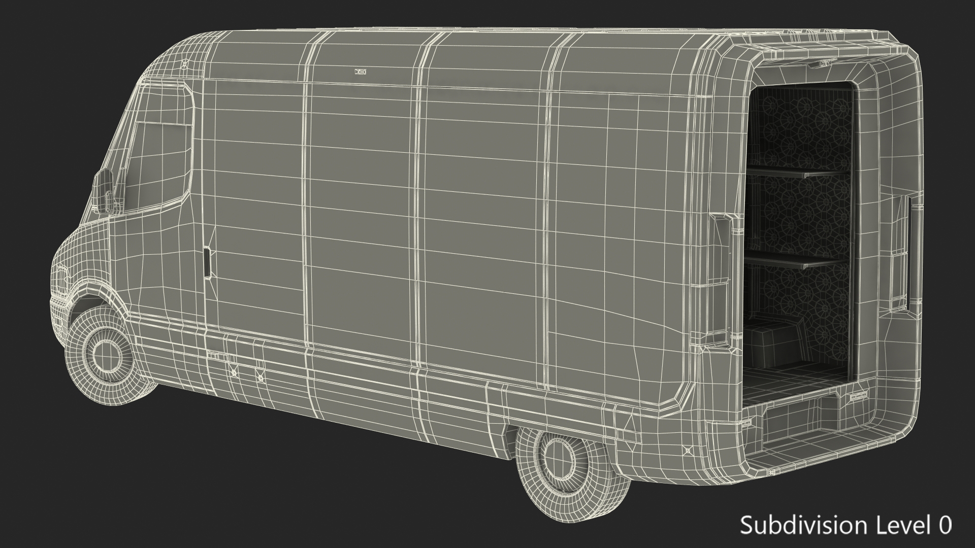 3D Electric Delivery Van Rigged model