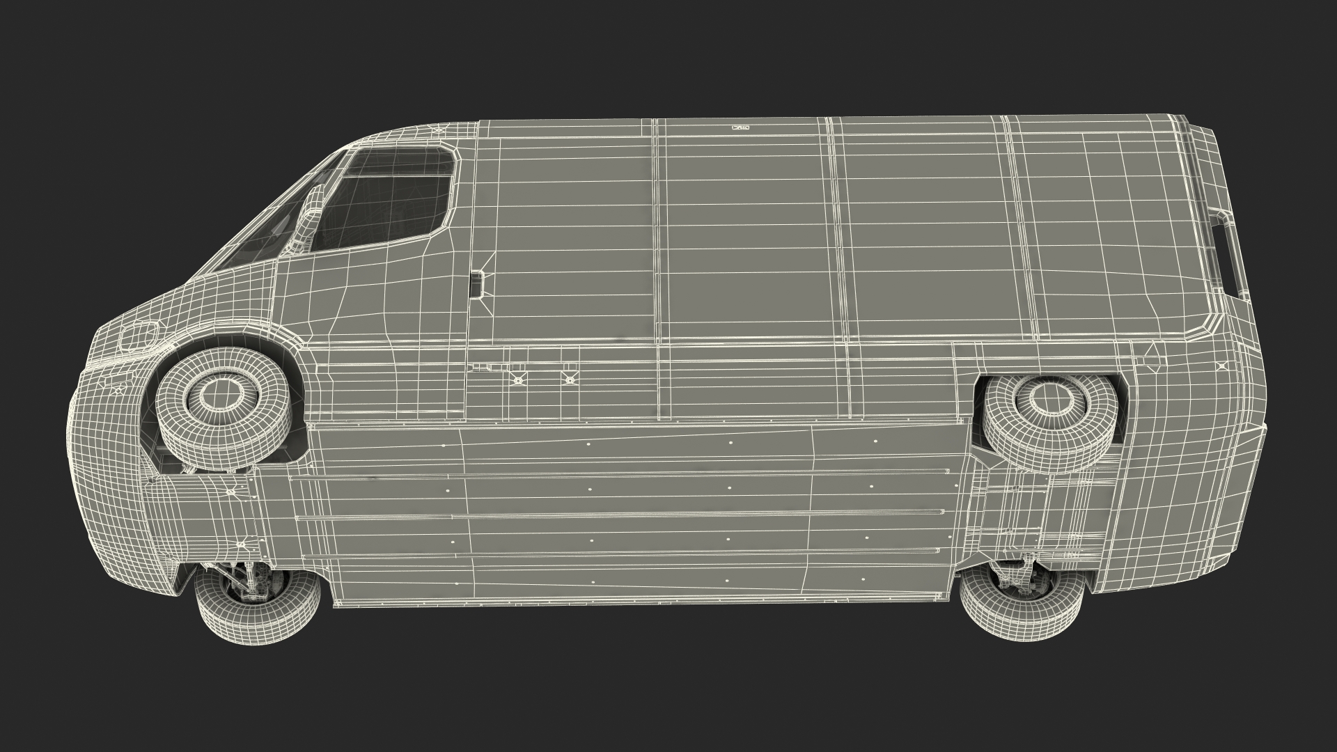 3D Electric Delivery Van Rigged model