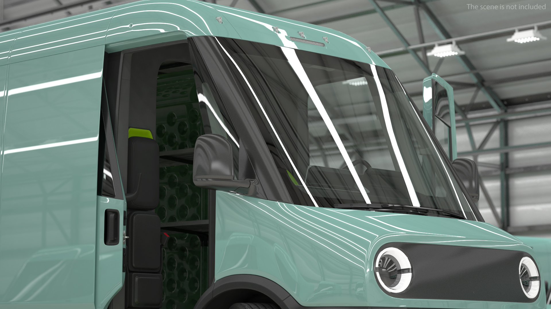 3D Electric Delivery Van Rigged model