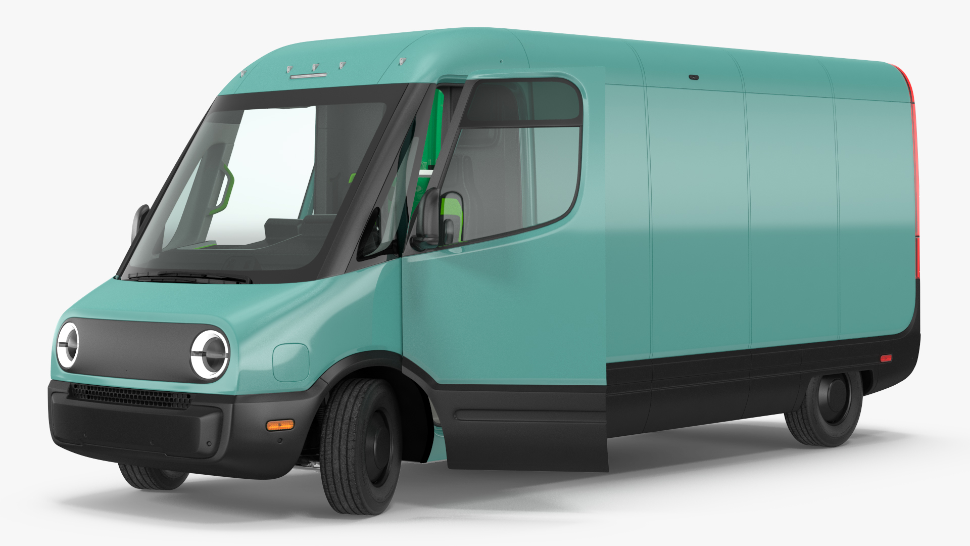 3D Electric Delivery Van Rigged model