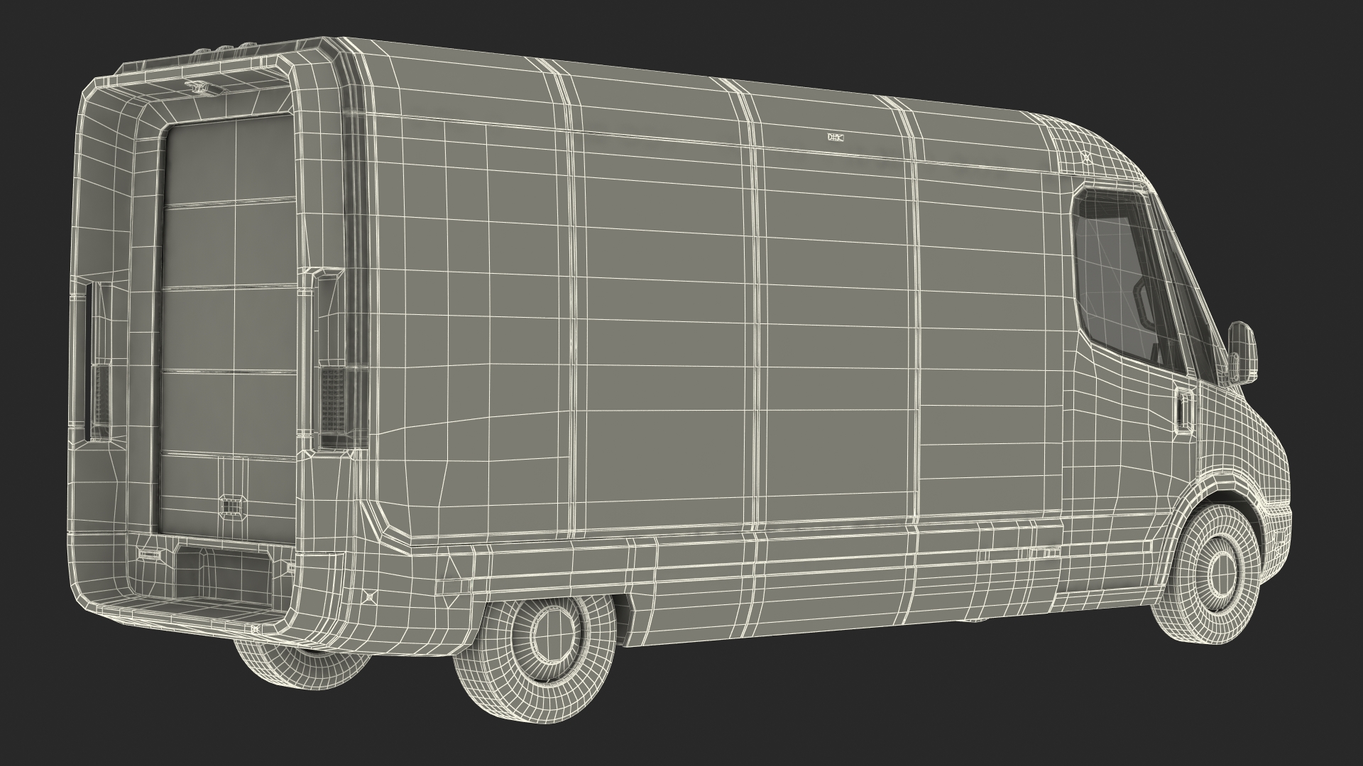 3D Electric Delivery Van Rigged model