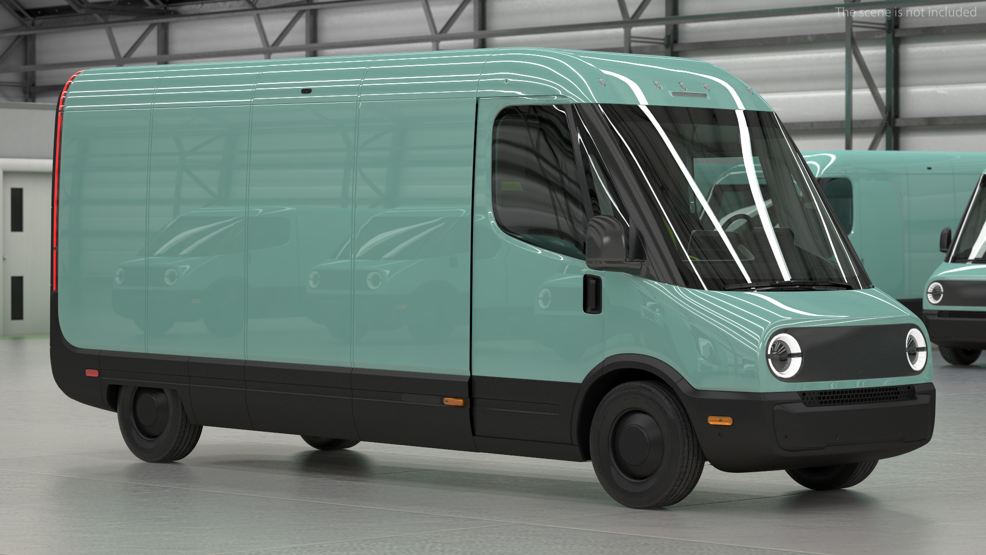 3D Electric Delivery Van Rigged model