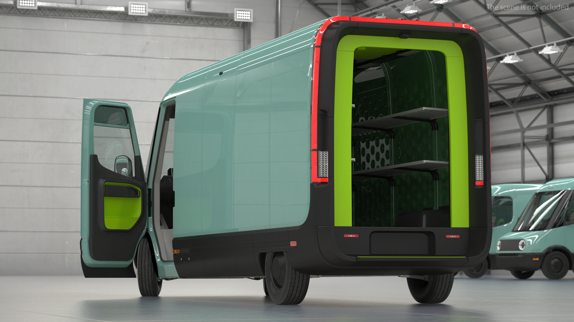 3D Electric Delivery Van Rigged model