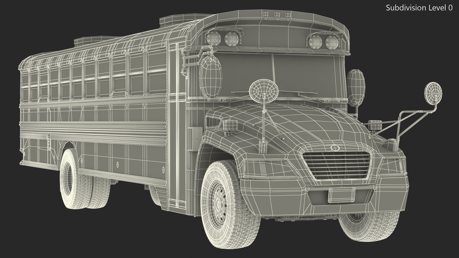 Blue Bird Vision School Bus Rigged 3D model