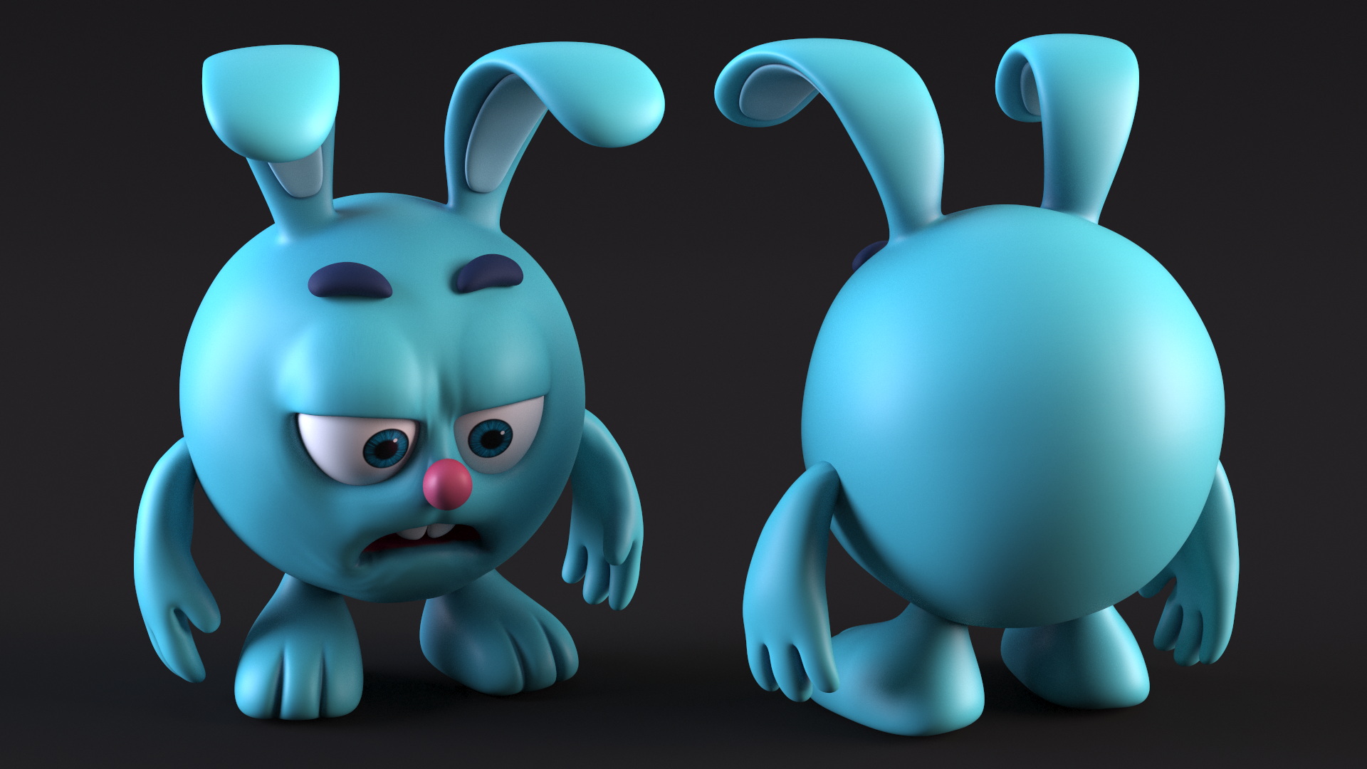 Cartoon Character Krash Sad Pose 3D