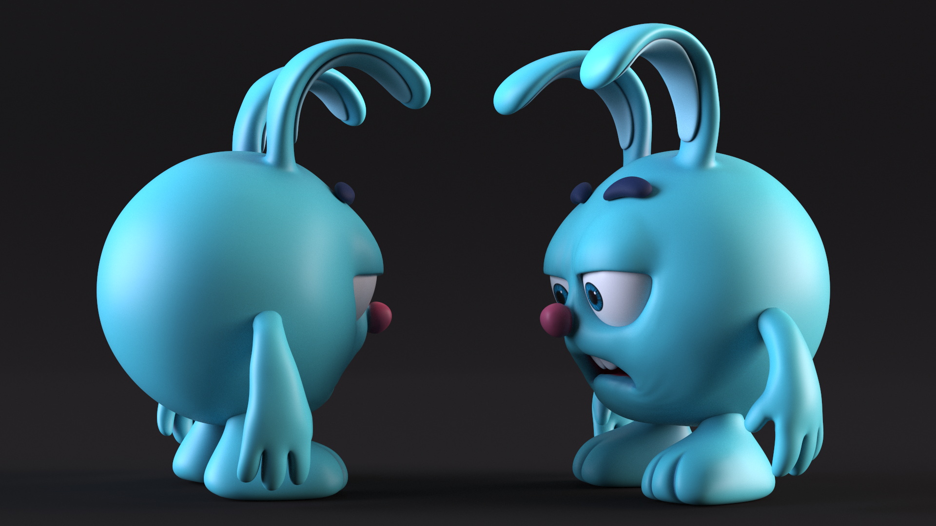 Cartoon Character Krash Sad Pose 3D