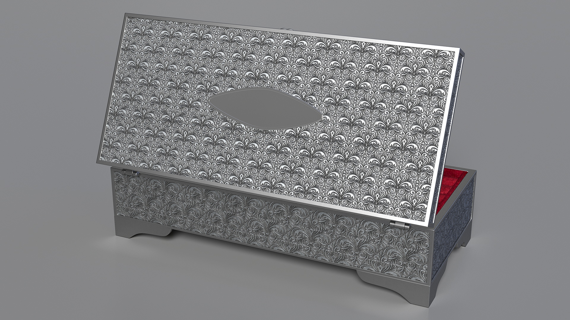 3D Silver Jewelry Box model