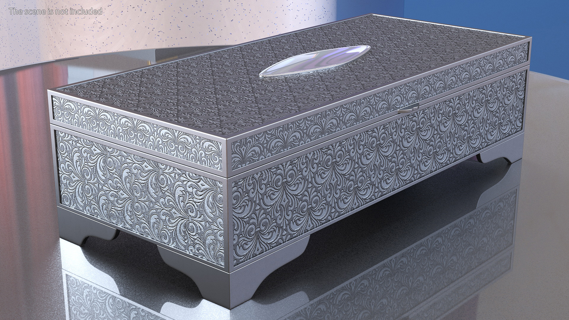 3D Silver Jewelry Box model