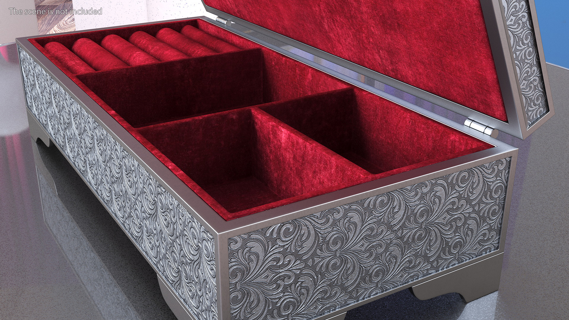 3D Silver Jewelry Box model