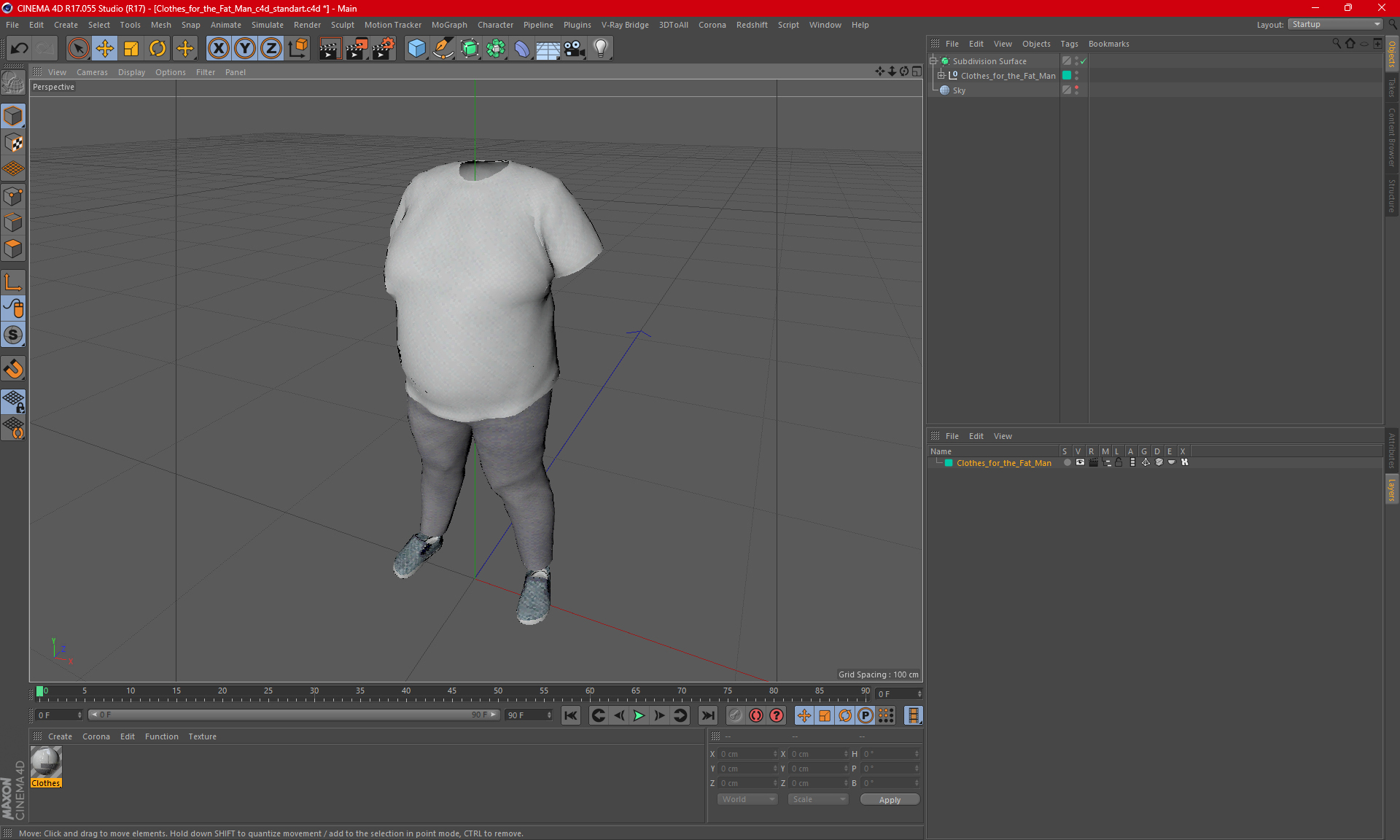 3D Clothes for the Fat Man model