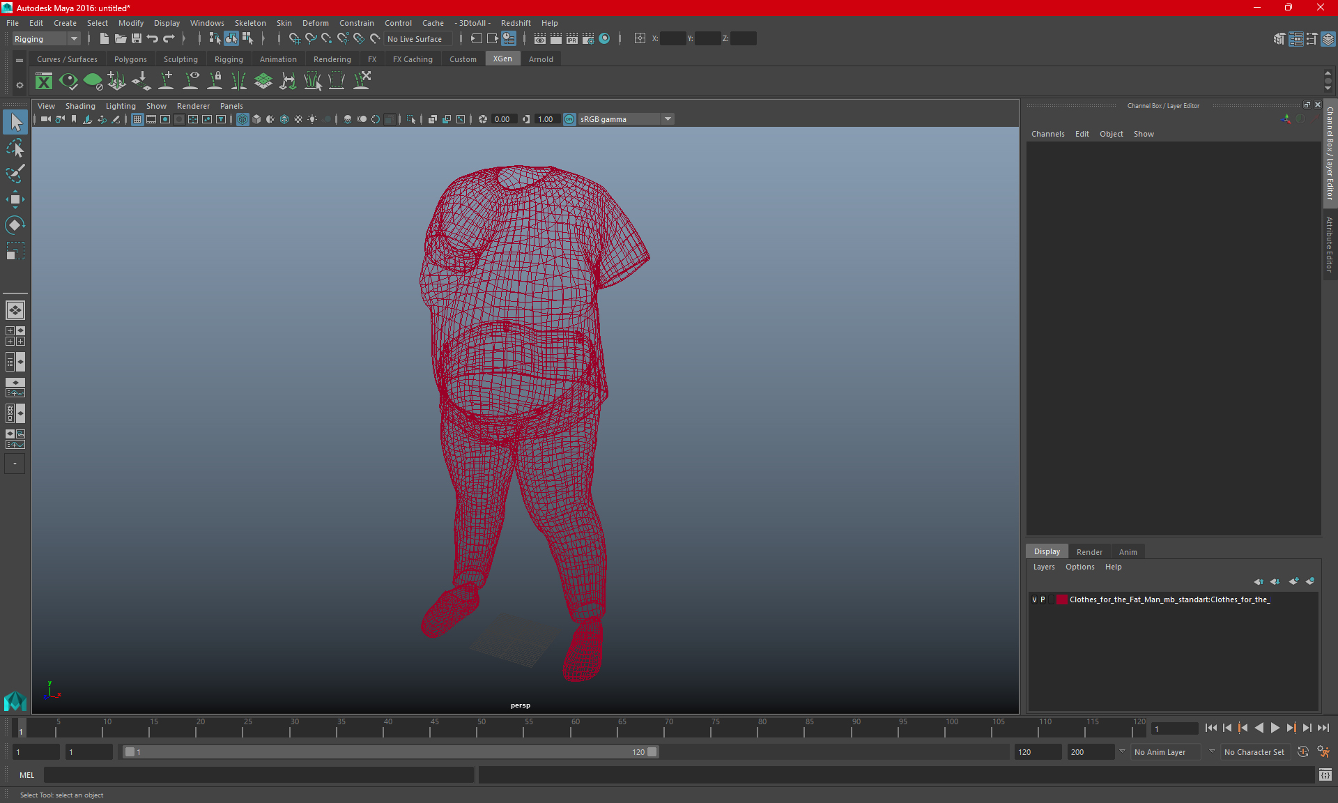 3D Clothes for the Fat Man model