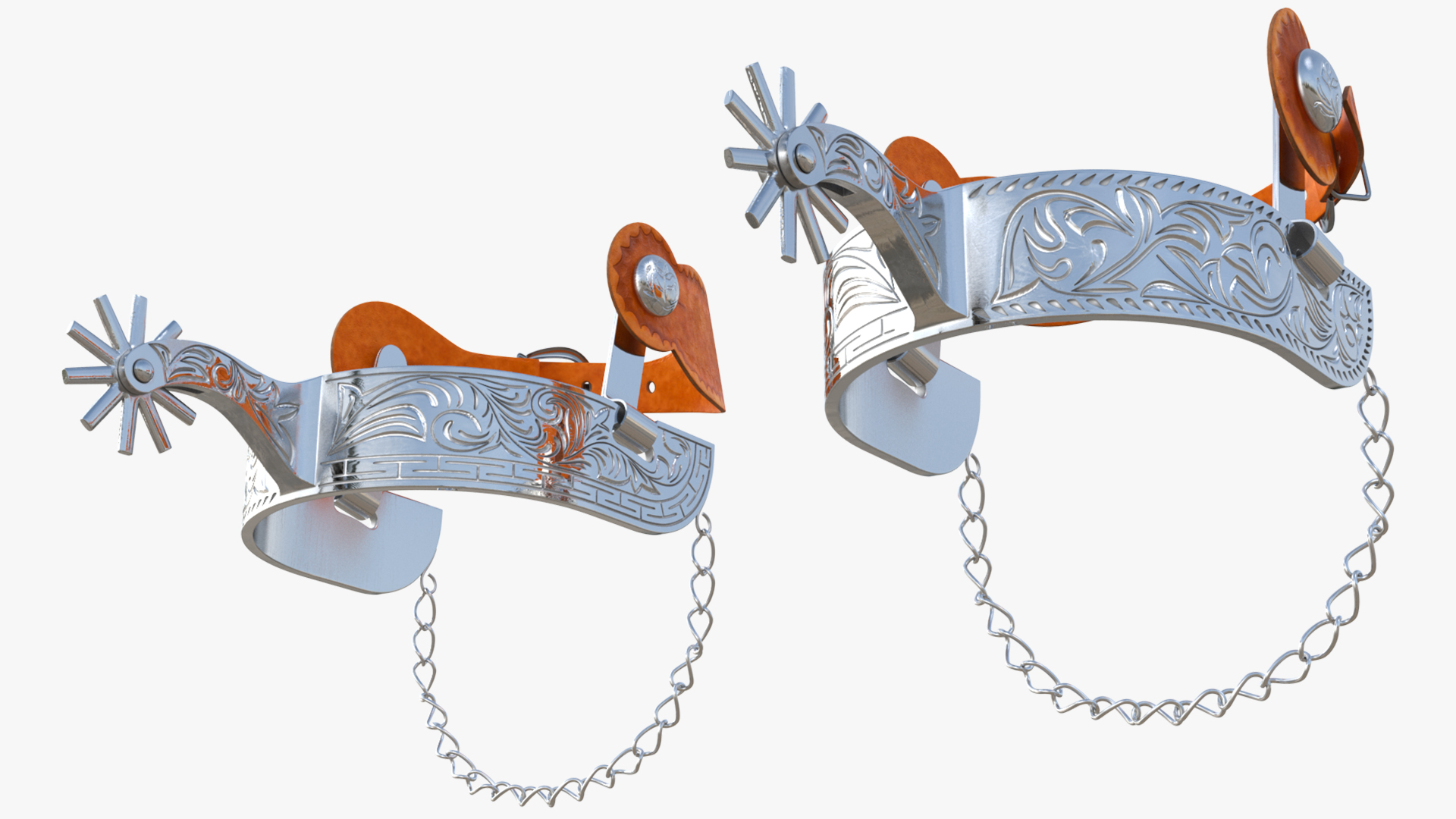 Cowboy Spurs with Belt 3D