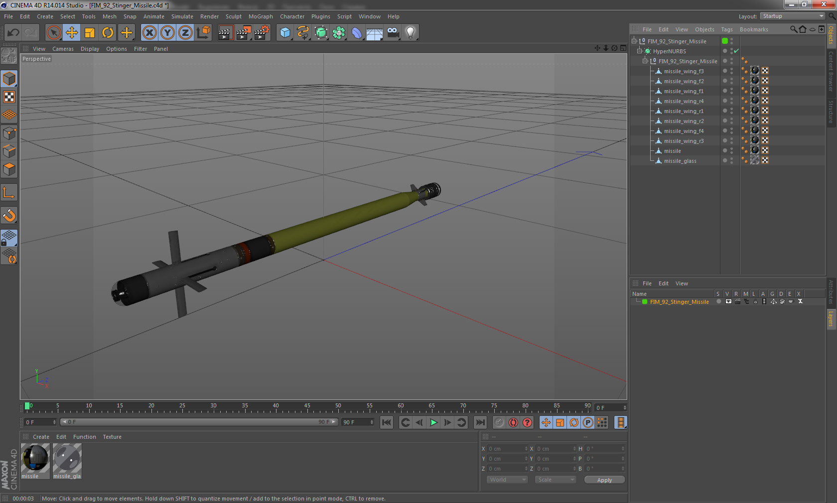 FIM 92 Stinger Missile 3D