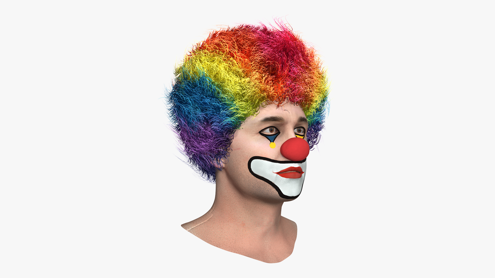 Mens Clown Head Fur 3D model