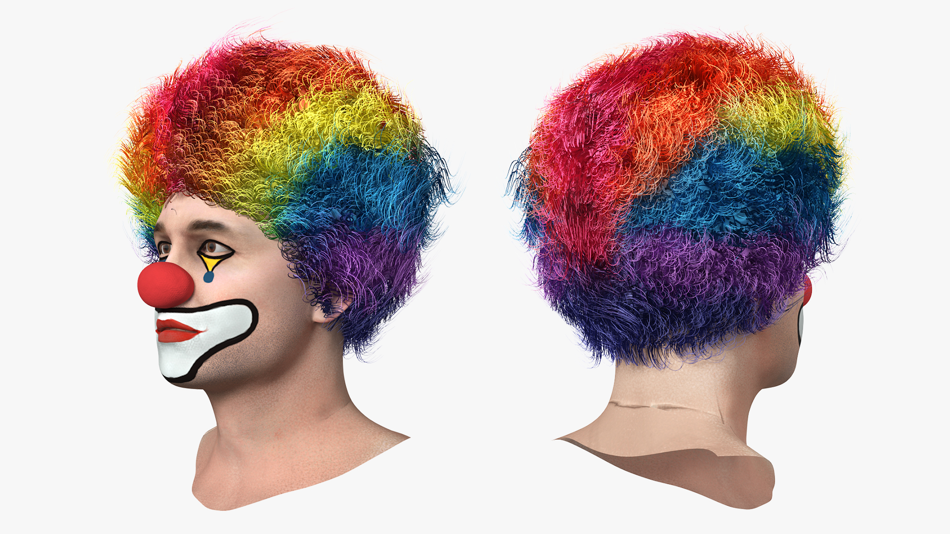 Mens Clown Head Fur 3D model